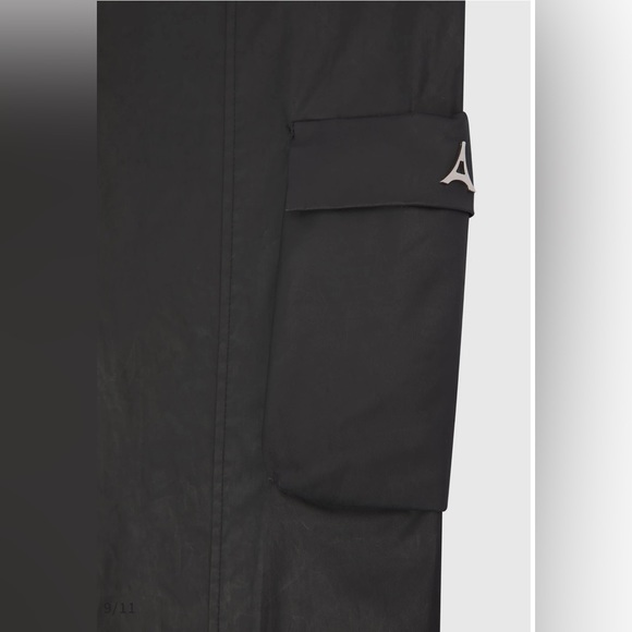 MID RISE WAXED CARGO PANTS - BLACK - Maniere de Voir US2 New - Picture 8 of 10